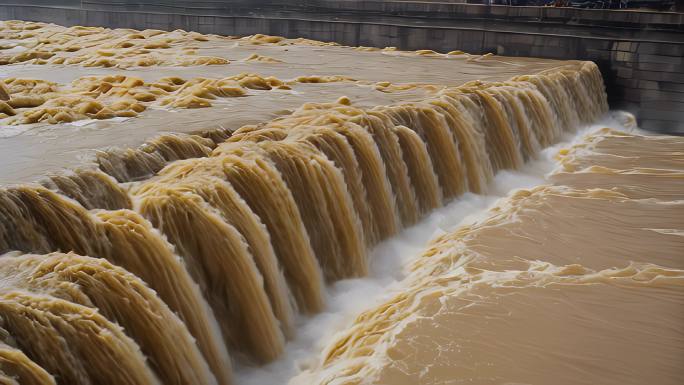 河流黄河河道河水瀑布流水氛围抽象河流画卷