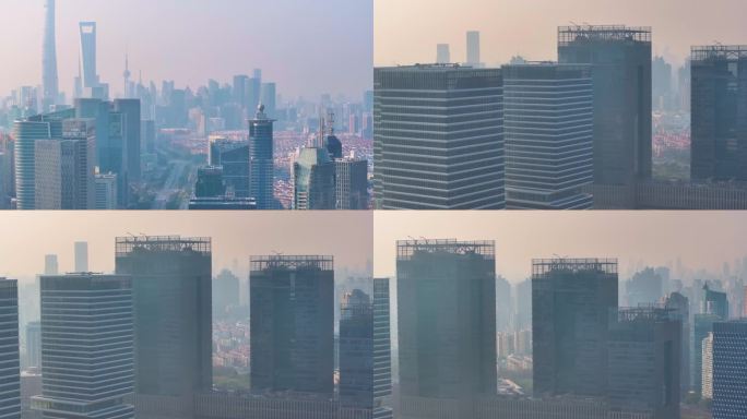 上海浦东新区陆家嘴航拍高楼大厦摩天大楼