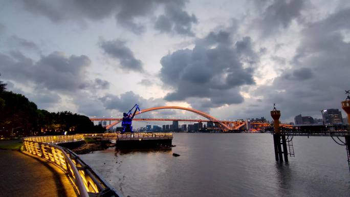 上海黄浦江后滩城市风光4k实拍
