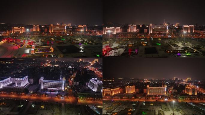 泰山市政广场城市夜景