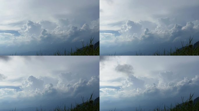 夏季天空中翻滚涌动的积雨云延时