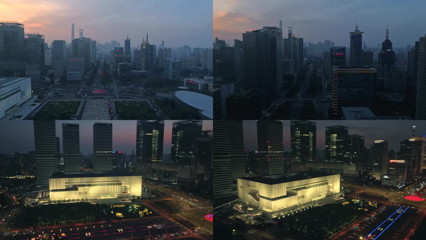 4K-航拍上海历史博物馆东馆 日转夜延时