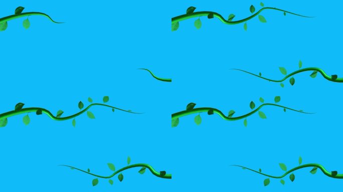 丛林藤蔓动画生长元素在蓝屏色度键