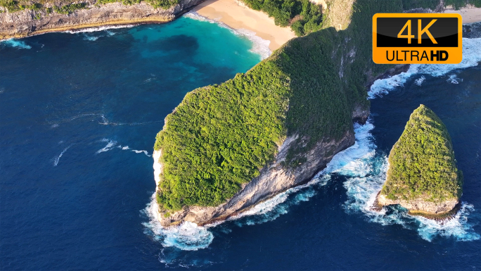 巴厘岛海岛度假海岸线航拍