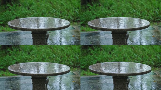 棋盘 下雨 雨丝 飞溅 升格慢镜头