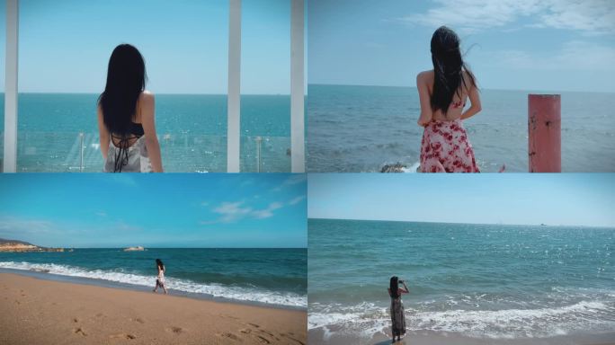三亚大海治愈美女风景