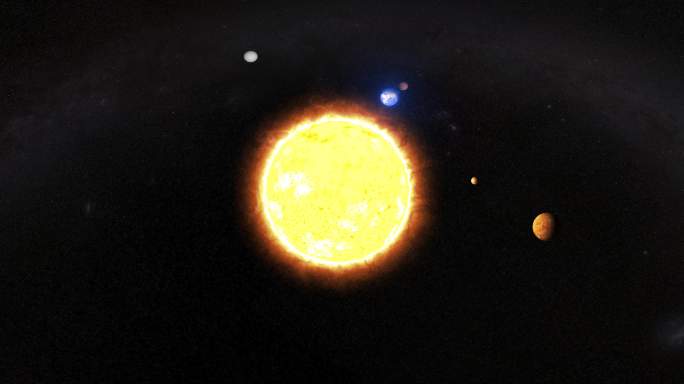 8K太阳星系180度超宽弧形屏裸眼3D