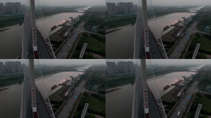 大运河 济宁 航拍 兴唐运河大桥 城市
