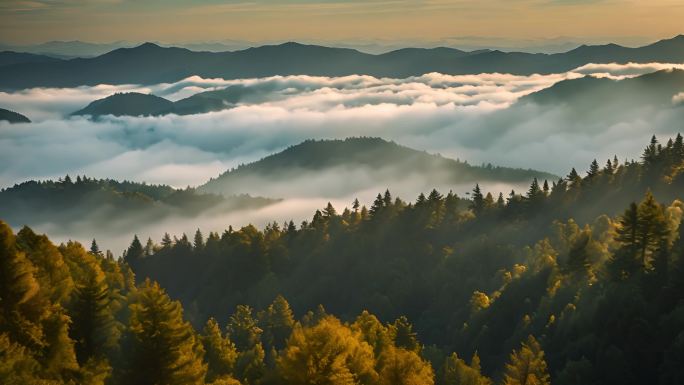 森林山脉云海自热风景航拍延时【合集】