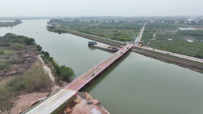 中国广东省广州市南沙区沥心沙大桥便桥