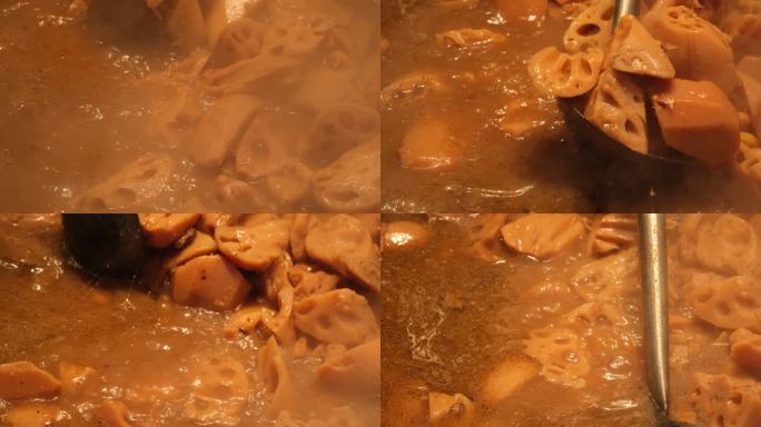熬制排骨藕汤，湖北的一道传统名菜