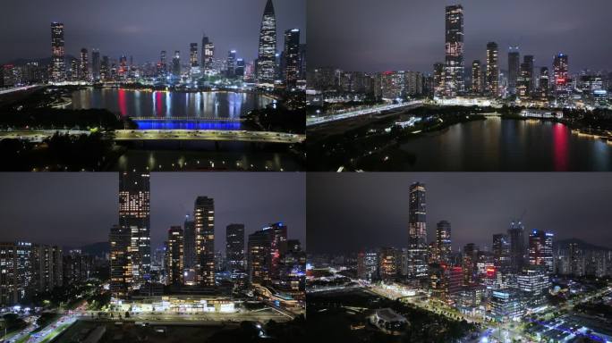 深圳前海航拍夜景合集