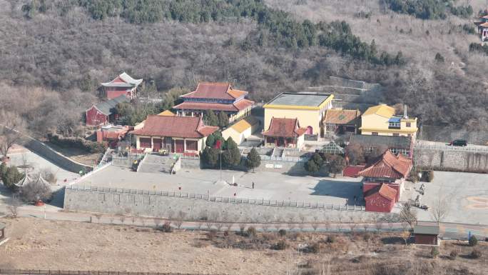 河南鹤壁淇滨区历史古迹风景名胜金山寺航拍