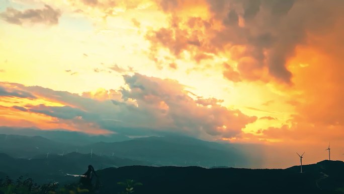 天空 暴雨 台风 山川延时素材