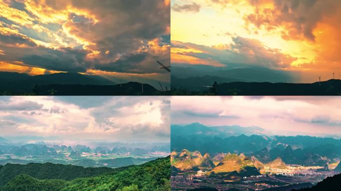 天空 暴雨 台风 山川延时素材