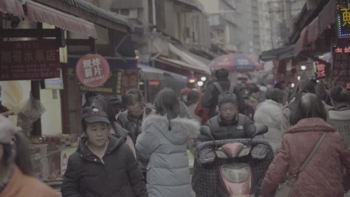 湖南长沙上碧湘街长沙人的集市