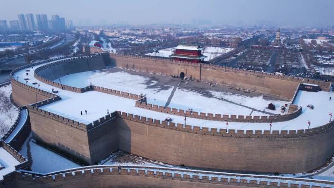 正定南门雪景