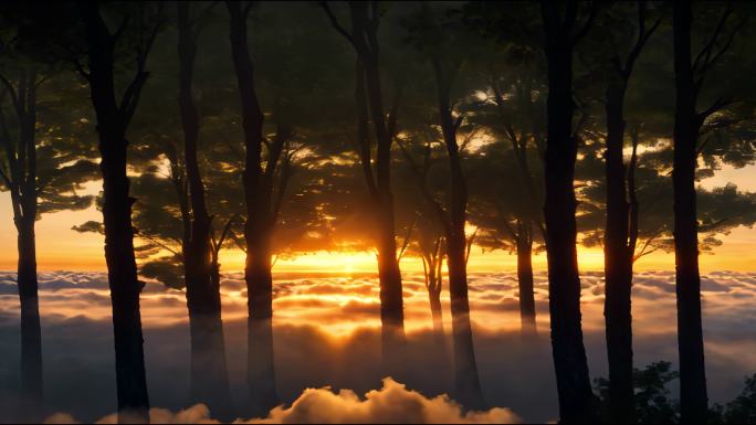 阳光晨雾 森林光影 天然氧吧 山间大自然