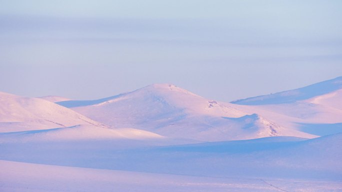 雪原山丘光影延时