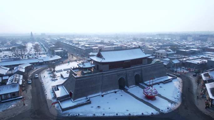 正定阳和楼雪景