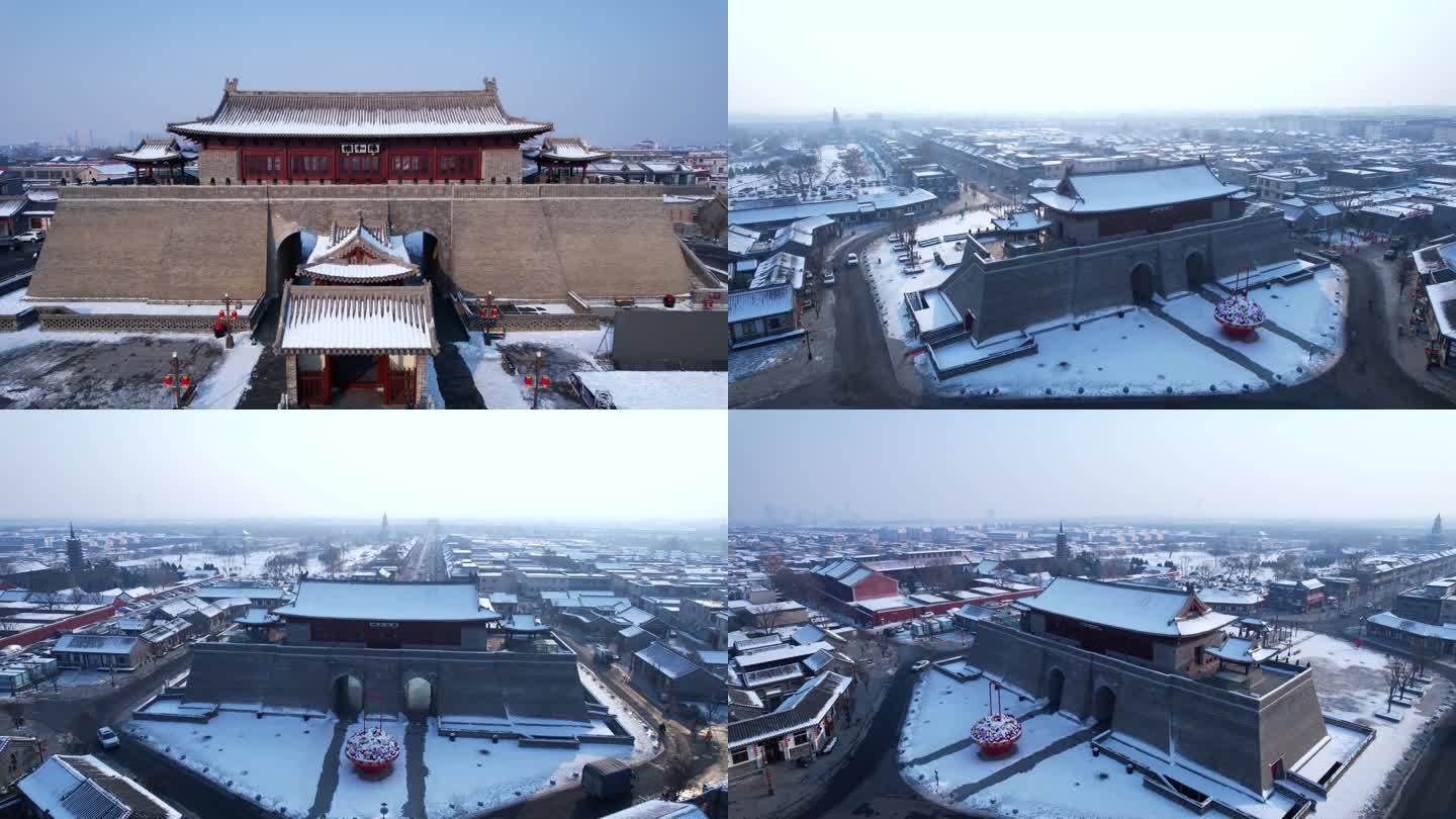 正定阳和楼雪景