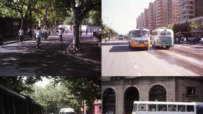 70年代上海 市容市貌 公交 自行车