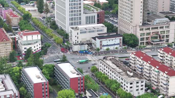 上海市徐汇区马路道路车流交通航拍老沪闵路