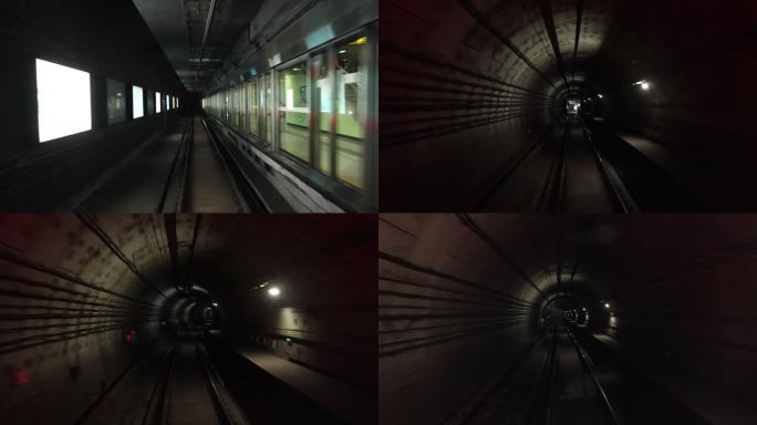 地铁隧道地下4k地铁穿梭穿行地铁交通网络