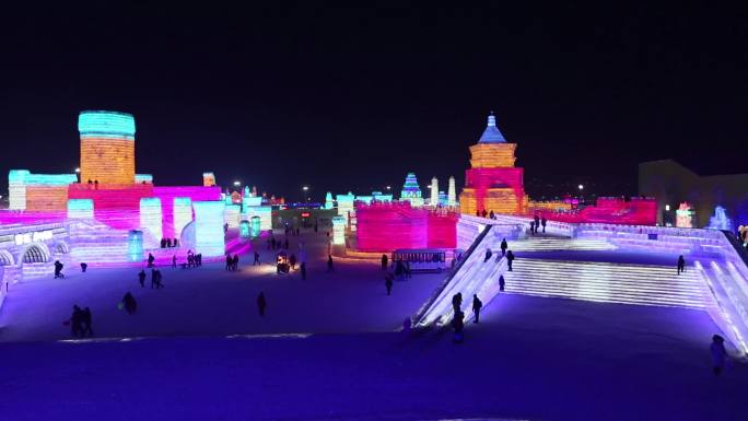 黑龙江 哈尔滨 冰雪大世界 冰灯造型