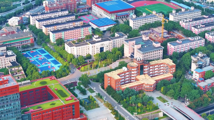 湖南工商大学航拍校园风景风光学校大学素材