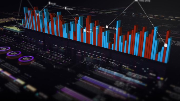 商业信息图表屏幕模拟演示