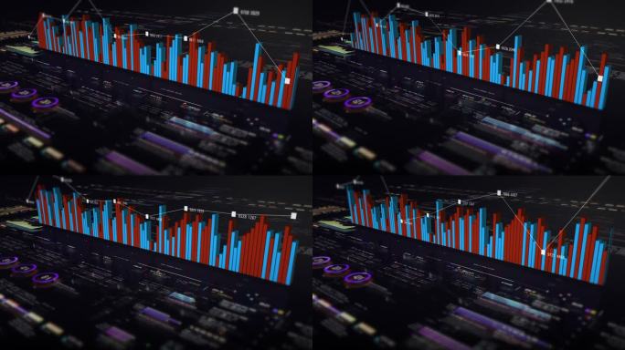 商业信息图表屏幕模拟演示