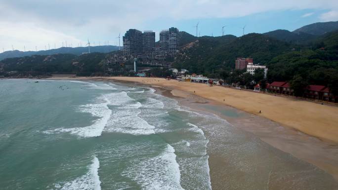 海浪 沙滩 浪花 海岸线 南澳岛风光航拍