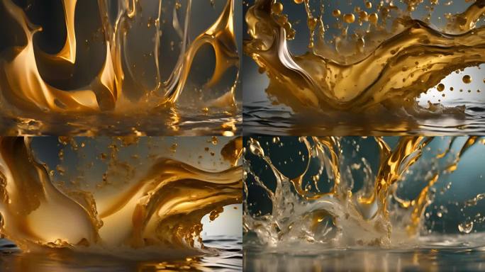 液态模拟 金色液态体