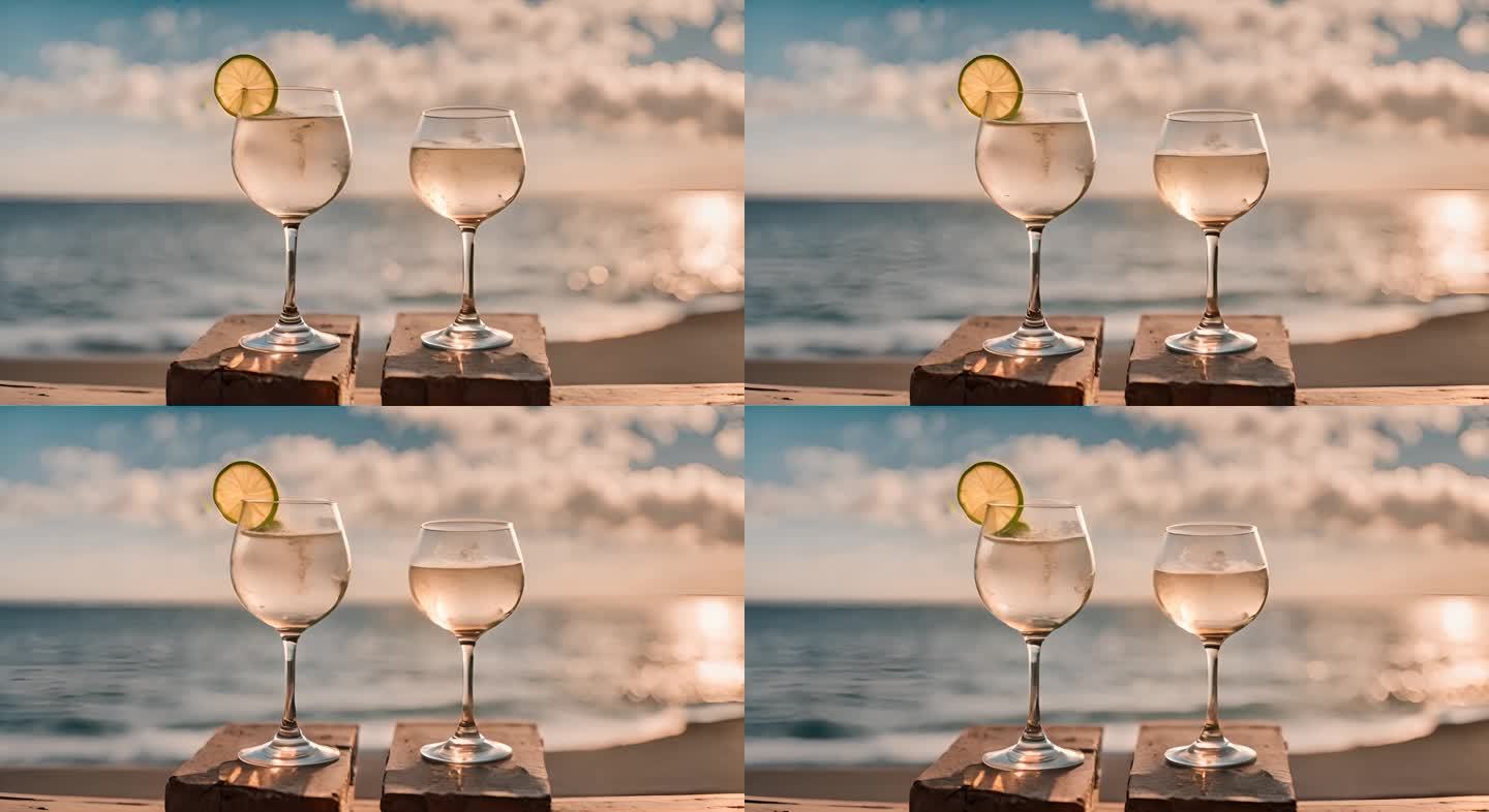 鸡尾酒透明玻璃杯