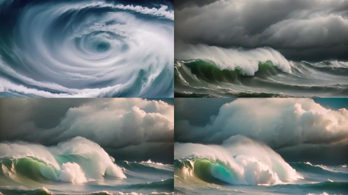 台风漩涡 巨浪 大浪