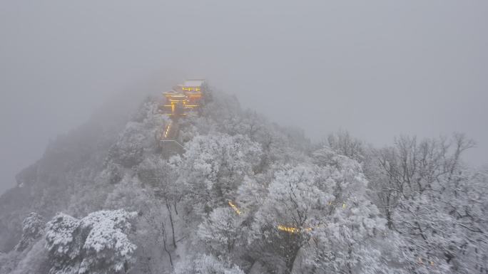 秦岭南五台灵应台冬季雪景雪松航拍10