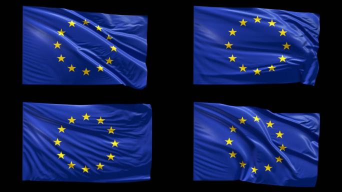 4K欧盟旗帜-通道循环