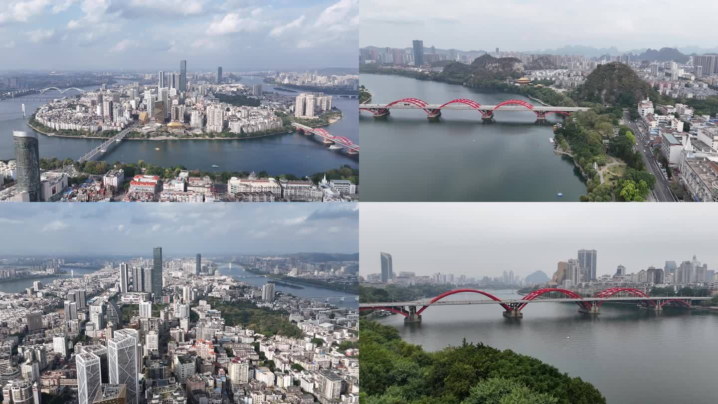 广西柳州市城市全景4k航拍