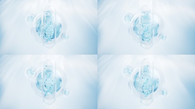 医药胶囊与蓝色背景3D渲染