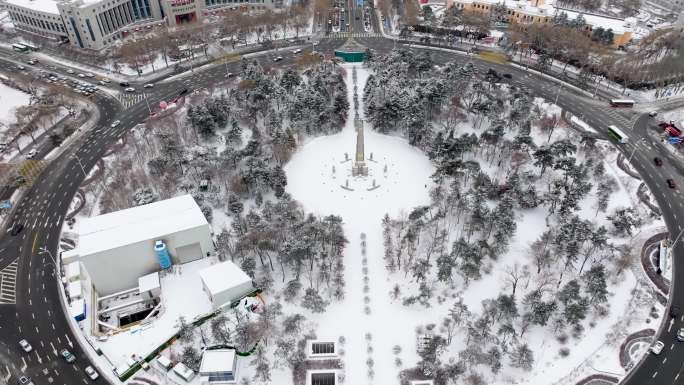 长春人民广场雪景