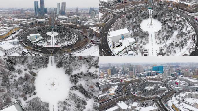 长春人民广场雪景