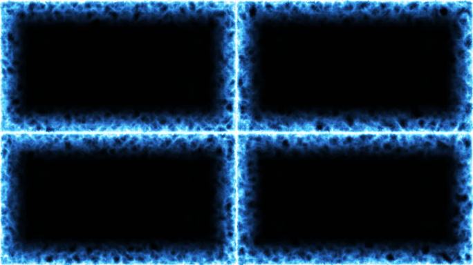 4K蓝色火焰边框特效AE模板