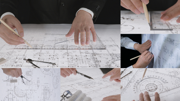 设计师画图设计图纸商务握手