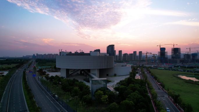 v2南京江北新区市民中心 航拍夜景