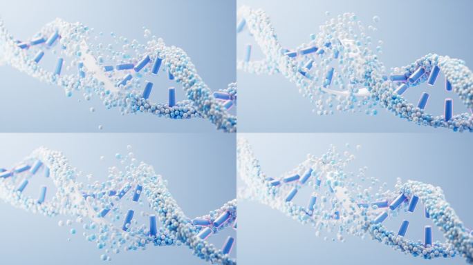 生物科技概念DNA基因循环动画3D渲染