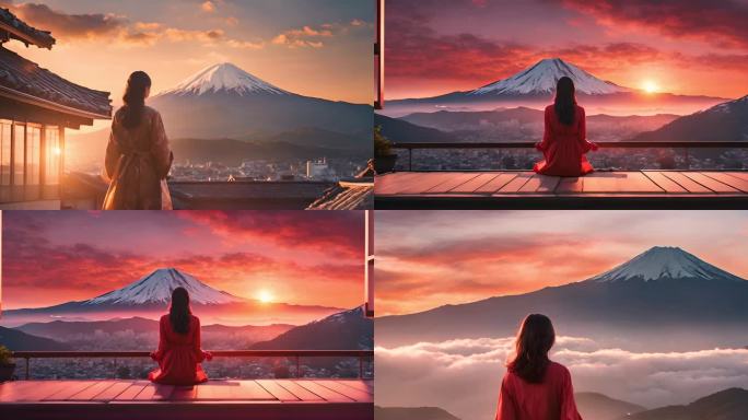 看富士山的女孩