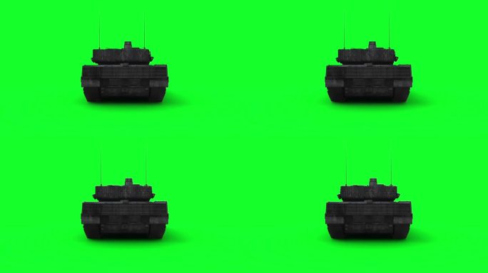 德国主战坦克。战争。绿色的屏幕。逼真的4k动画。