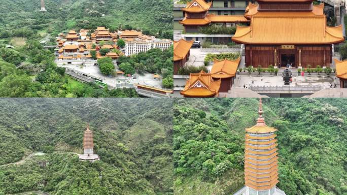 航拍深圳弘法寺寺院