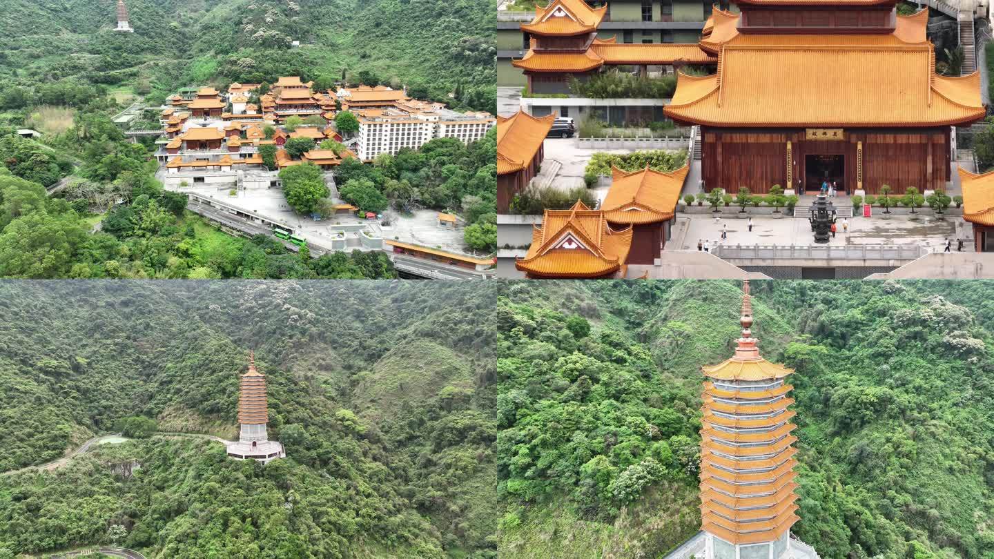 航拍深圳弘法寺寺院